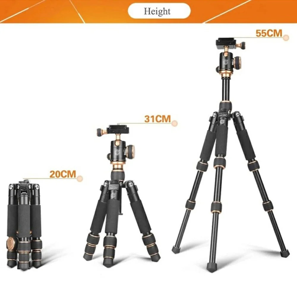 QZSD Q166 21-55cm Adjustable Height CNC Aluminum Alloy Mini Desktop Tripod with Ball Pan Head - 7