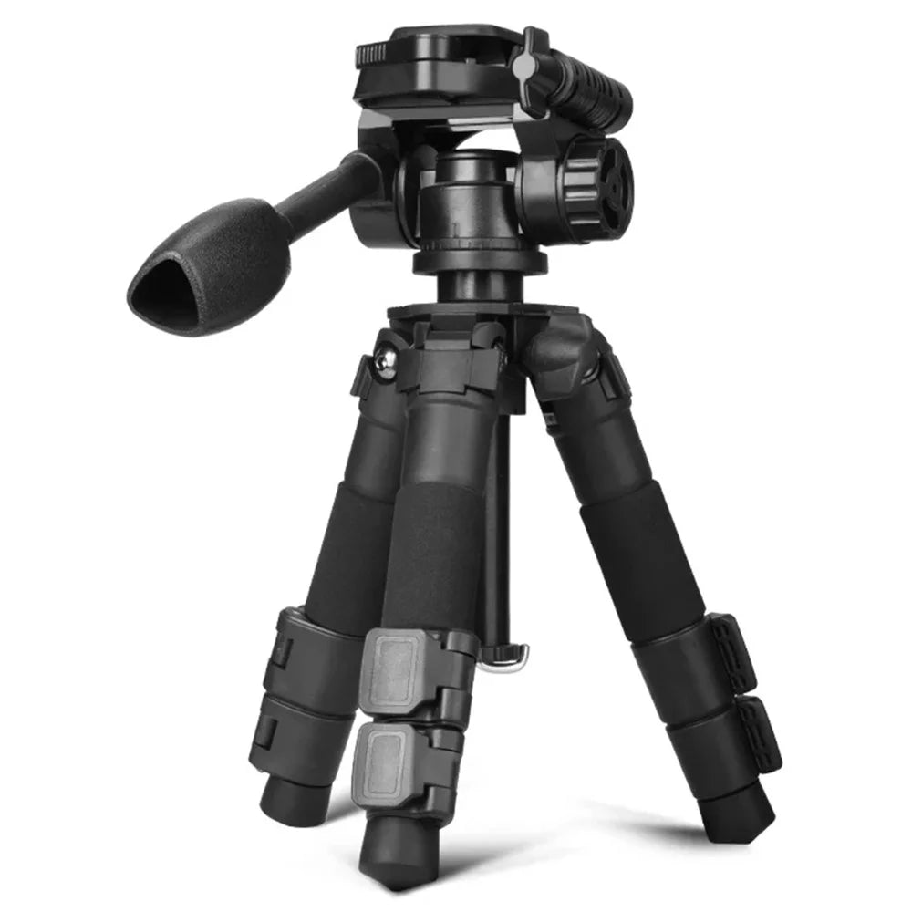 QZSD Damping Panhead Adjustable Height Aluminum Alloy Mini Tripod with Level and Compass - 1