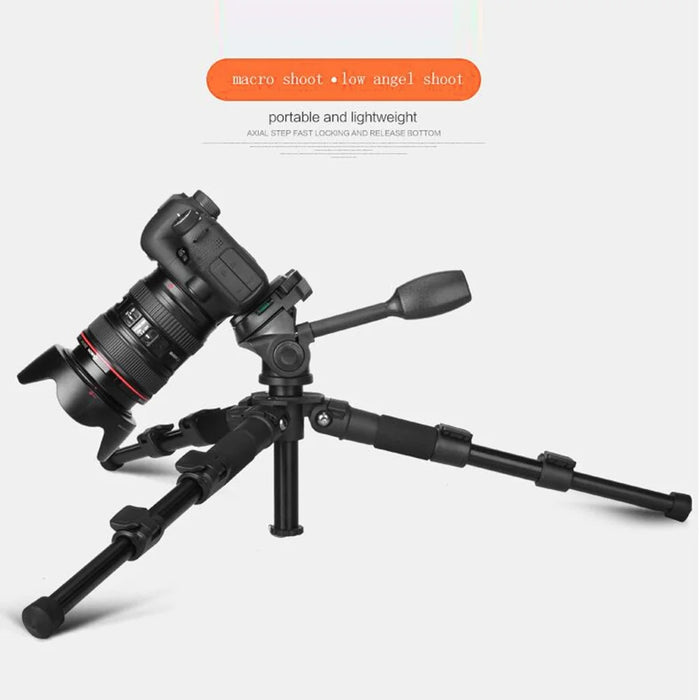 QZSD Damping Panhead Adjustable Height Aluminum Alloy Mini Tripod with Level and Compass - 5