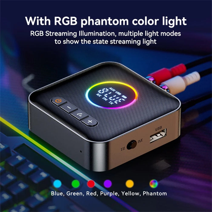 OMS-M10 Bluetooth-compatible 5.4 Transmitter FM Audio Bluetooth-compatible Receiver Adapter Support U Disk Music Play - 5