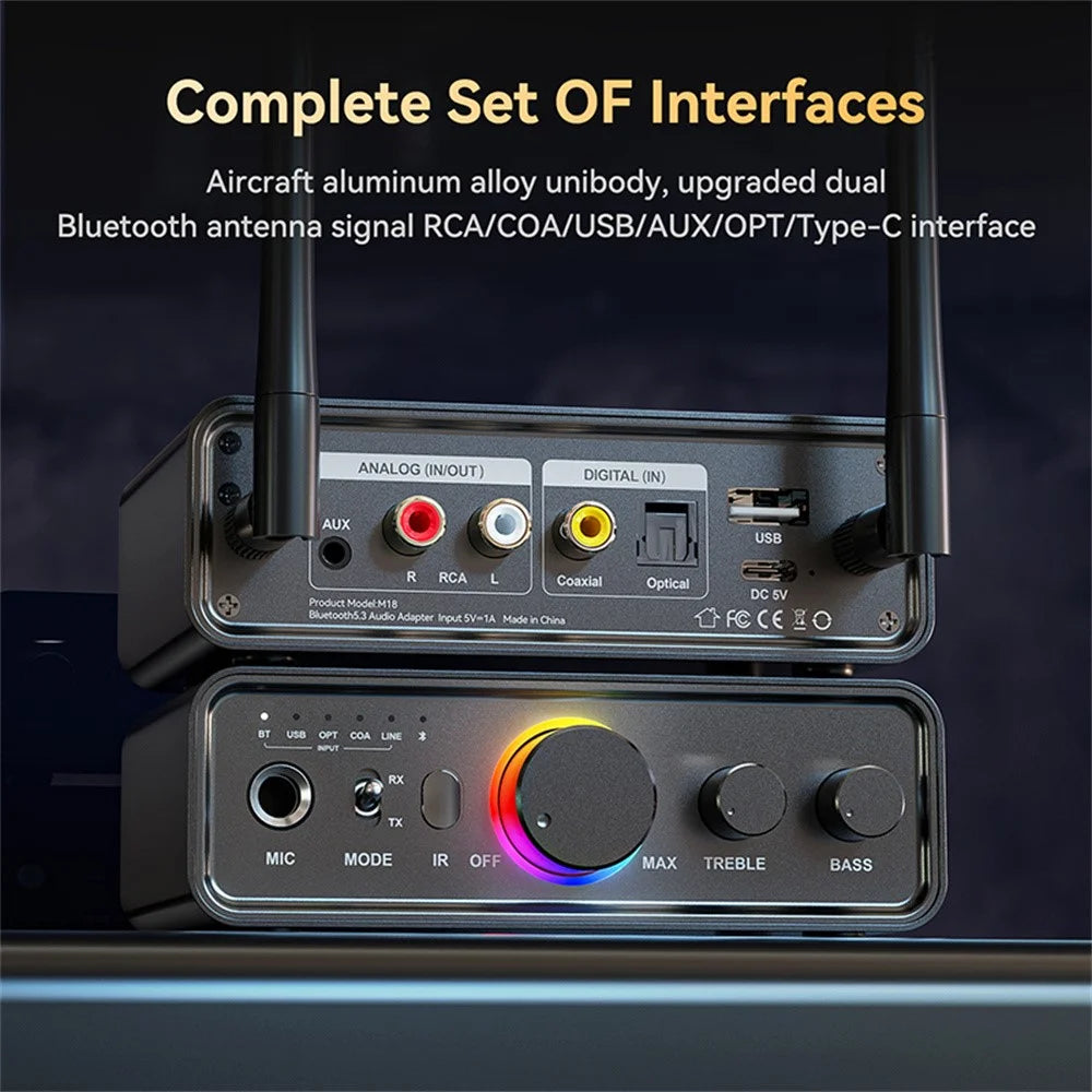 OMS-M18 Bluetooth-compatible 5.3 Transmitter Receiver with Remote Control for TV to Wireless Headphone / Speaker - 7