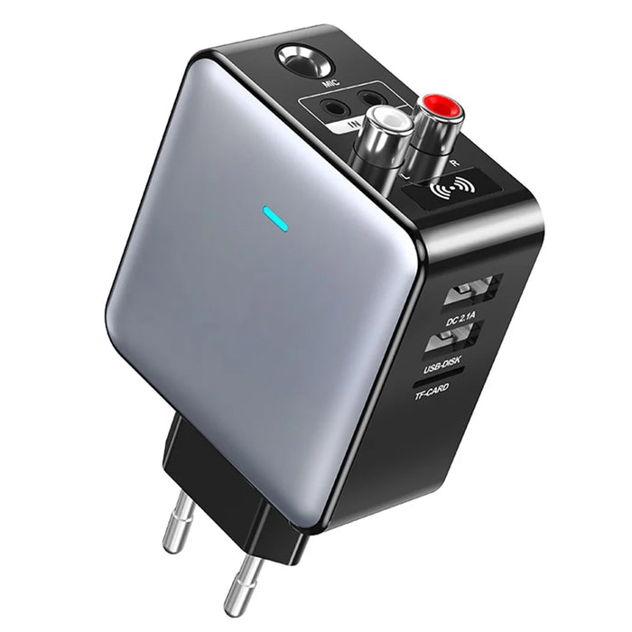 H6 Bluetooth-compatible 5.3 Transmitter Audio Bluetooth-compatible Receiver Adapter with Remote Control - EU Plug - 1