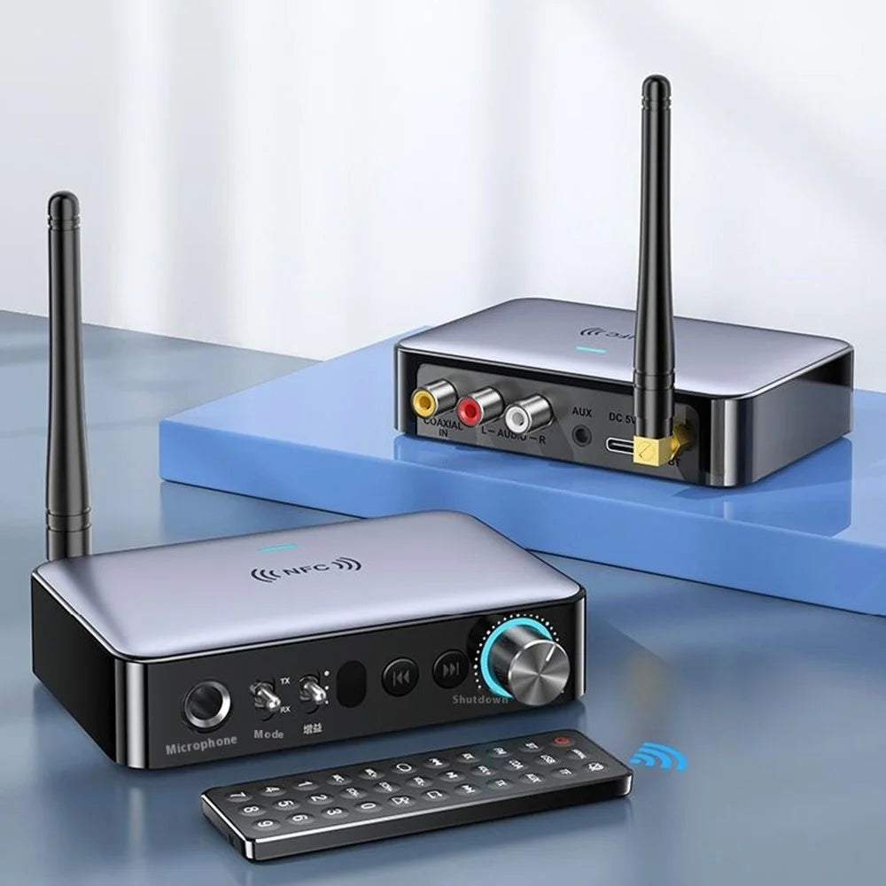 OMS-M16 NFC Bluetooth-compatible Receiver Transmitter Music Digital Optical Fiber Adapter with Remote Control - 2