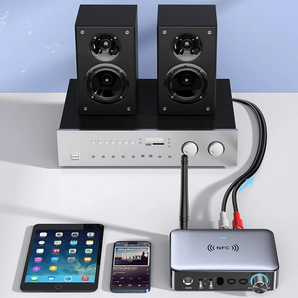 OMS-M16 NFC Bluetooth-compatible Receiver Transmitter Music Digital Optical Fiber Adapter with Remote Control - 4
