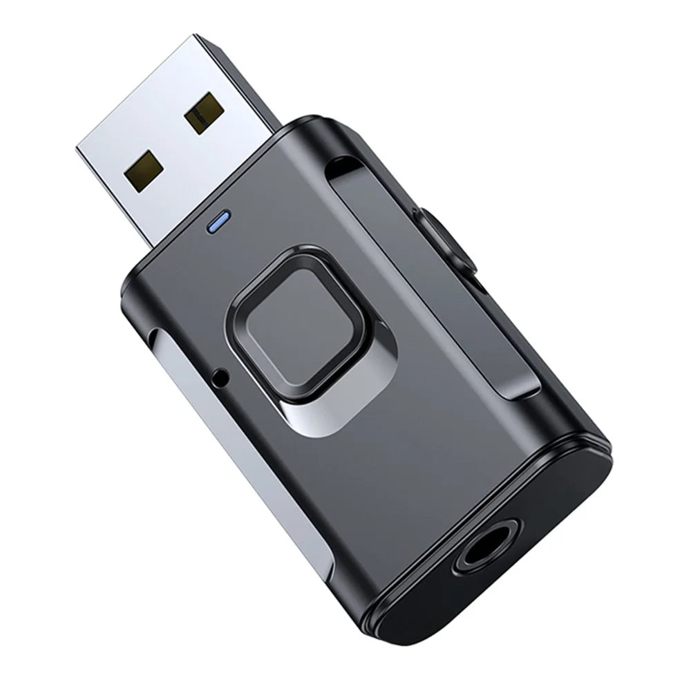 T9 USB Bluetooth-compatible Transmitter and Receiver with 3.5mm Audio Cable for Speaker, TV, Car Audio System - 1