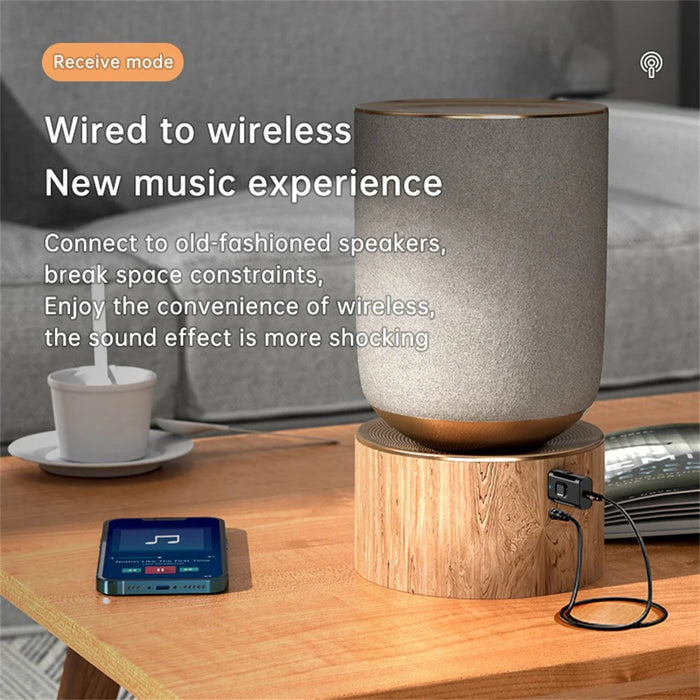 T9 USB Bluetooth-compatible Transmitter and Receiver with 3.5mm Audio Cable for Speaker, TV, Car Audio System - 3