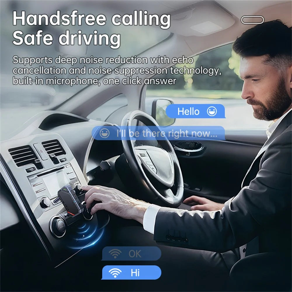JS1 Bluetooth-compatible 5.4 Transmitter Receiver Car Audio 3.5mm AUX Adapter for Speaker Amplifier - 7