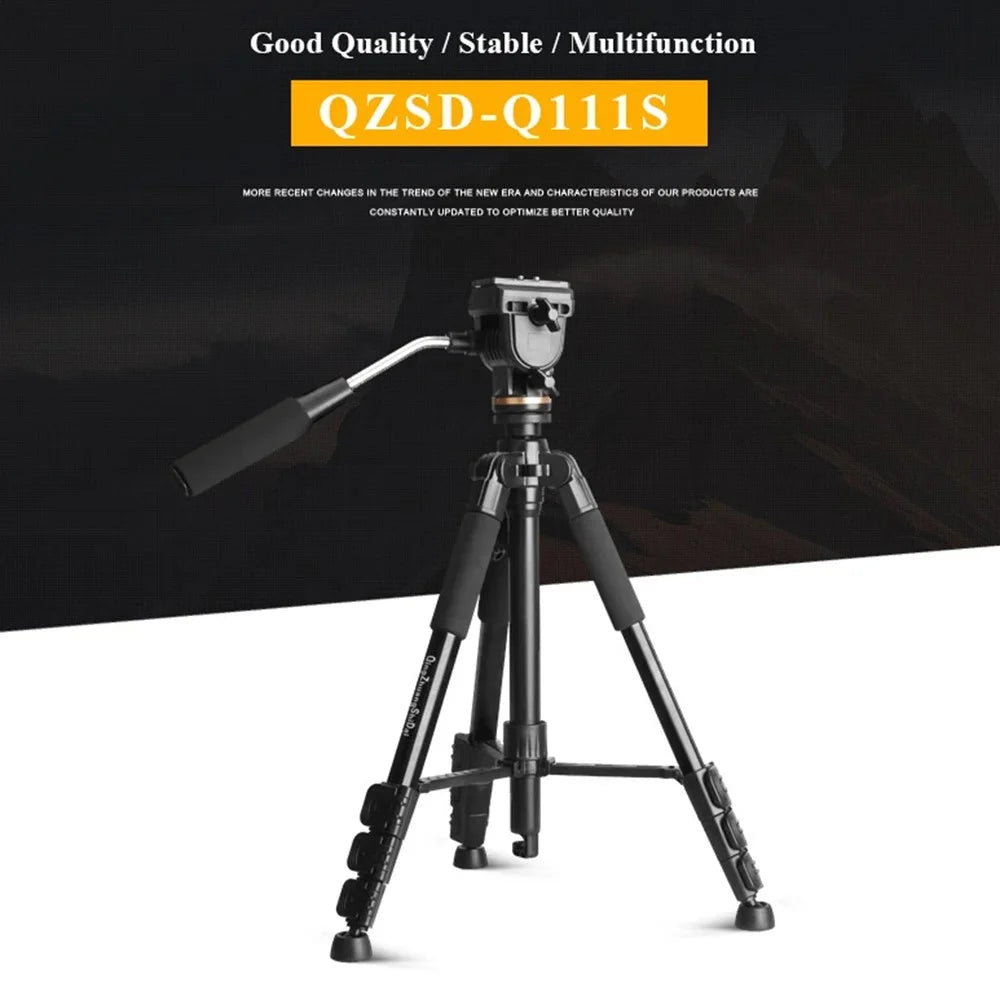 QZSD Q111S 152cm SLR Camera DV Floor Stand Telescopic Live Streaming Photography Tripod - 2