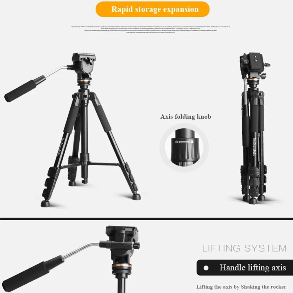 QZSD Q111S 152cm SLR Camera DV Floor Stand Telescopic Live Streaming Photography Tripod - 4