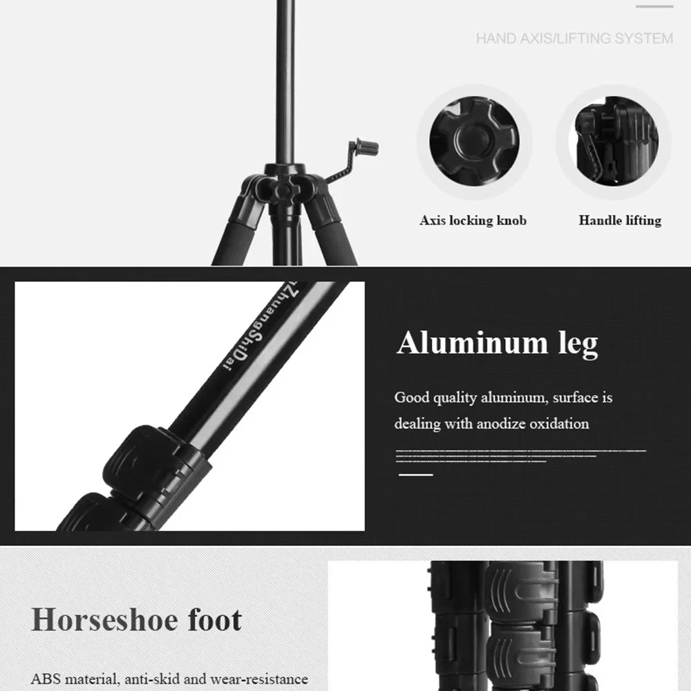 QZSD Q111S 152cm SLR Camera DV Floor Stand Telescopic Live Streaming Photography Tripod - 5