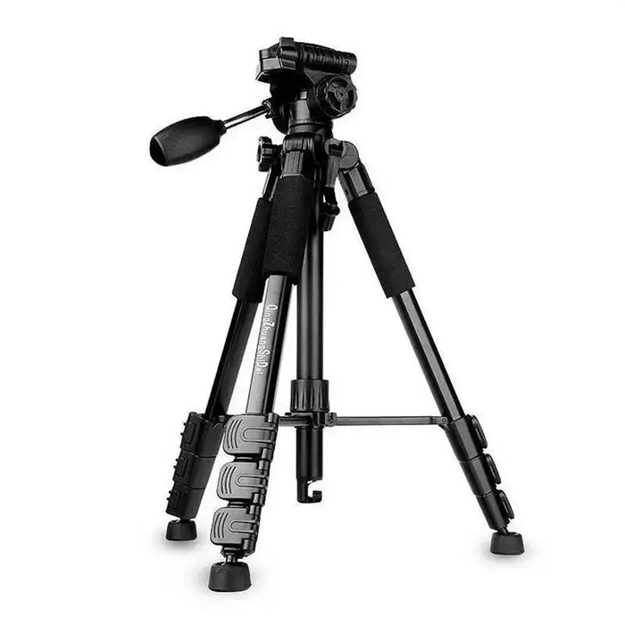 QZSD Q111 SLR Camera Floor Stand Aluminum Alloy + ABS Telescopic Live Streaming Photography Tripod - 1