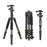 ZOMEI Q666C Folding Carbon Fiber 5-Section Portable Tripod for SLR Camera Outdoor Floor Stand, Black - 1