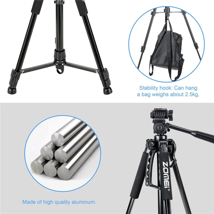ZOMEI 1200 SLR Camera Phone Floor Stand Telescopic Live Streaming Photography Tripod - 3