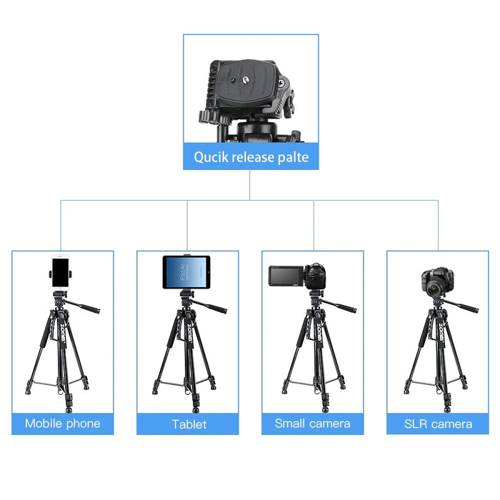 ZOMEI 1200 SLR Camera Phone Floor Stand Telescopic Live Streaming Photography Tripod - 4