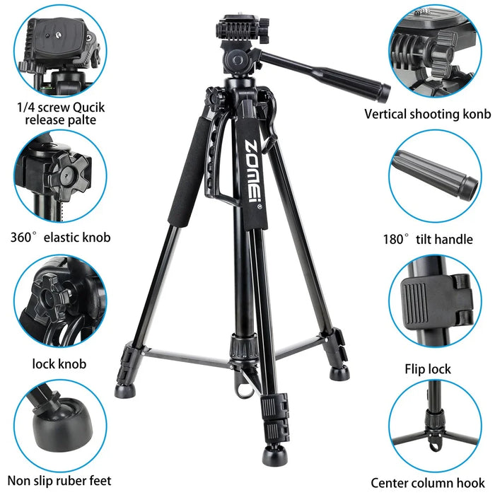 ZOMEI 1200 SLR Camera Phone Floor Stand Telescopic Live Streaming Photography Tripod - 7