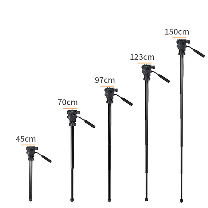 ZOMEI Q310 Photo Tripod Fluid Head Bracket 4-Section Large Size High Load-Bearing Mobile Phone Camera Universal, Black - 3