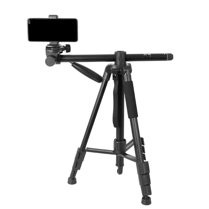ZOMEI M1 Tripod Camera Bracket Center Axis Horizontal Mobile Phone Live Streaming Stand 4-Section Telescopic Stand, Black - 2