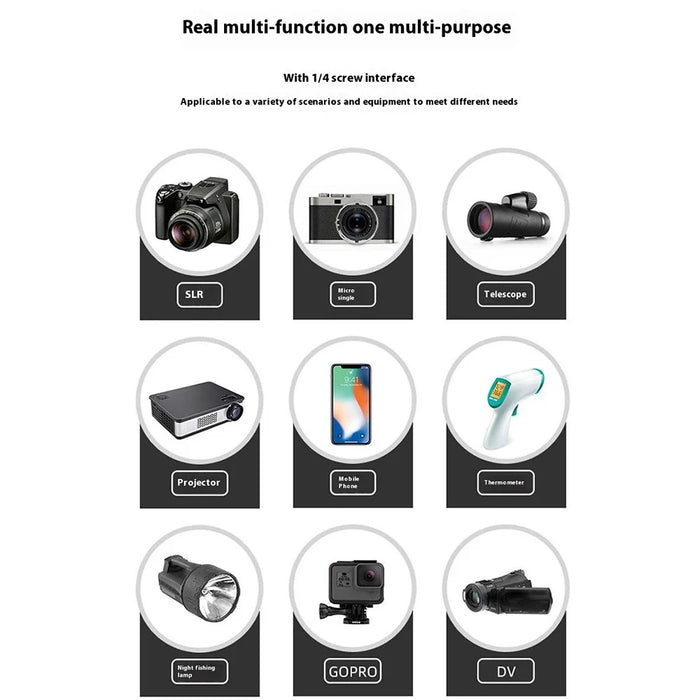 ZOMEI M1 Tripod Camera Bracket Center Axis Horizontal Mobile Phone Live Streaming Stand 4-Section Telescopic Stand, Black - 5