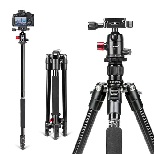 ZOMEI M6 Camera Tripod Mobile Phone Live Broadcast Bracket Aluminum Alloy 4-Section Tripod Stand - 1