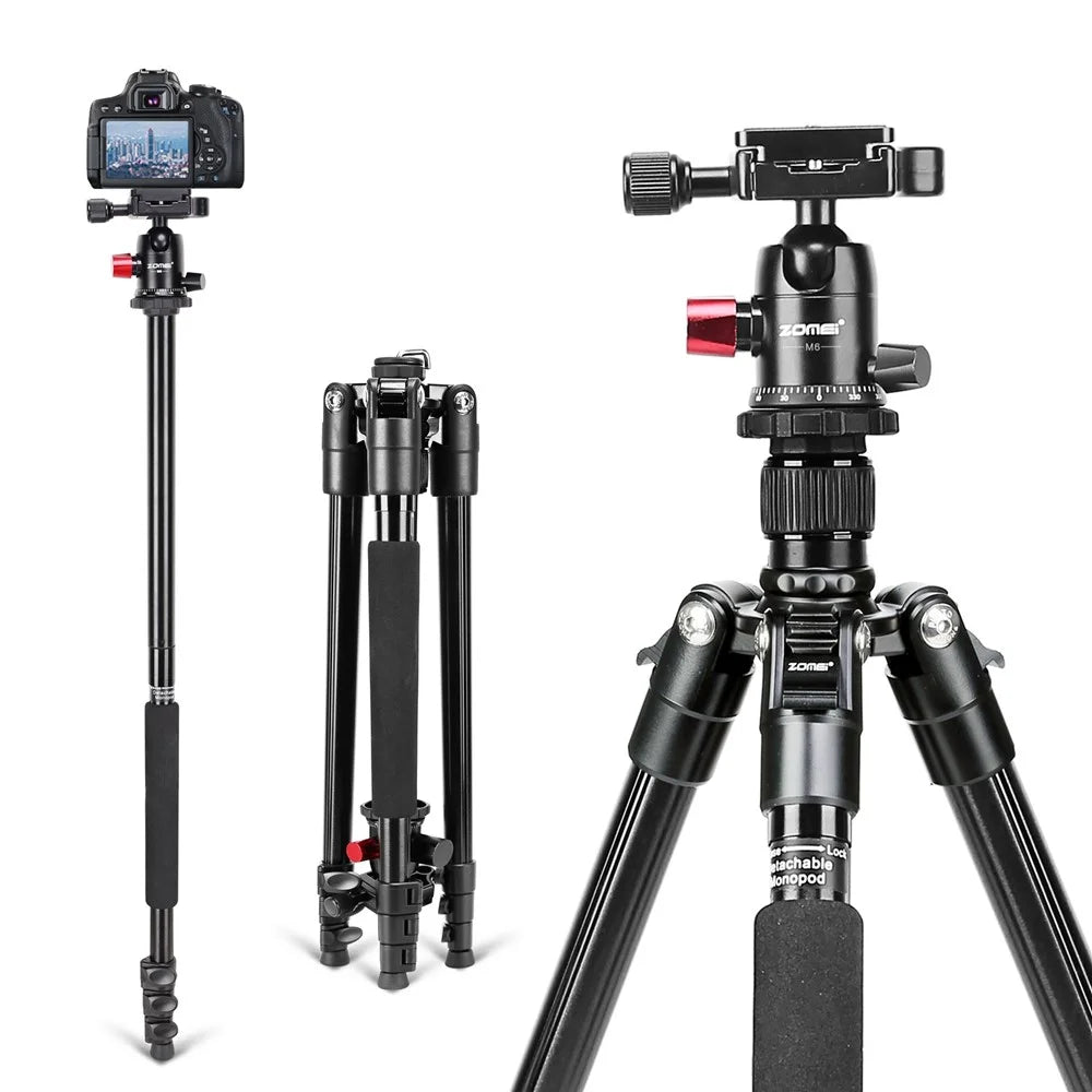 ZOMEI M6 Camera Tripod Mobile Phone Live Broadcast Bracket Aluminum Alloy 4-Section Tripod Stand - 1
