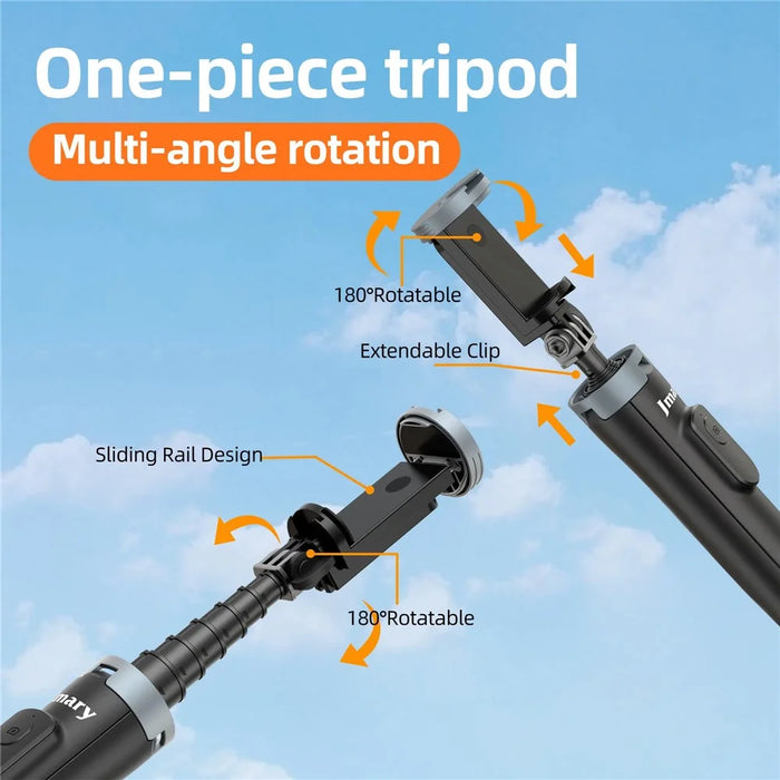 JMARY KT-259 8-Section Retractable Selfie Stick Tripod with 360 Degree Rotating Phone Clip - 2