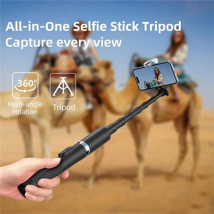 JMARY KT-259 8-Section Retractable Selfie Stick Tripod with 360 Degree Rotating Phone Clip - 6