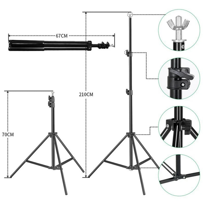 2x3m Photo Studio Background Stand Metal Tube Photography Backdrop Cloth Support Bracket - 6