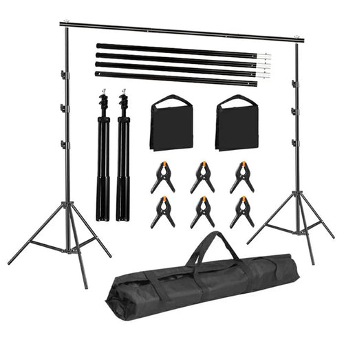 2.6x3m Photo Studio Background Stand Metal Tube Photography Backdrop Cloth Support Bracket - 1