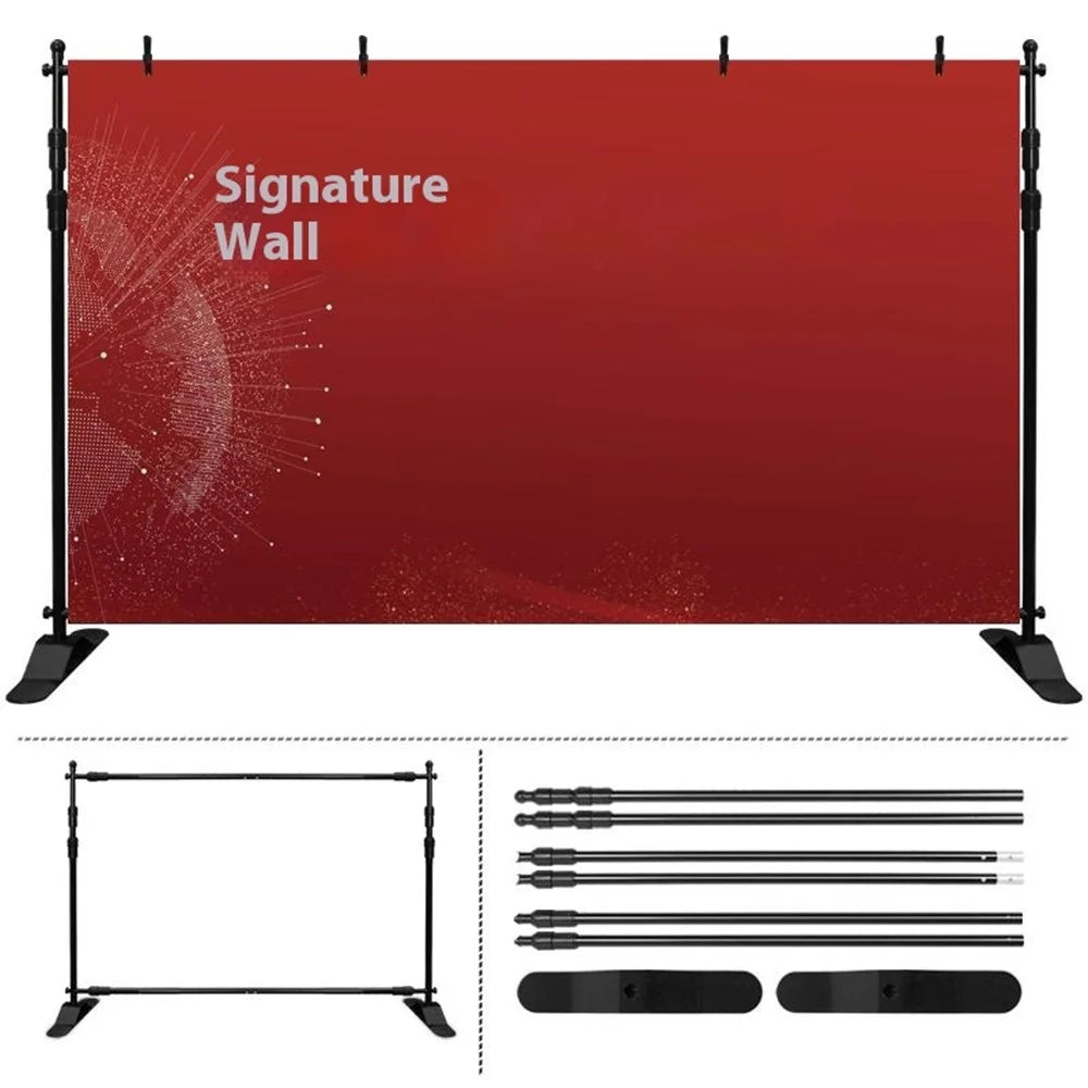 Portable Backdrop Stand 2.6 x 3.3m Display Frame Poster Stand Advertising Board Exhibition Panel - 2