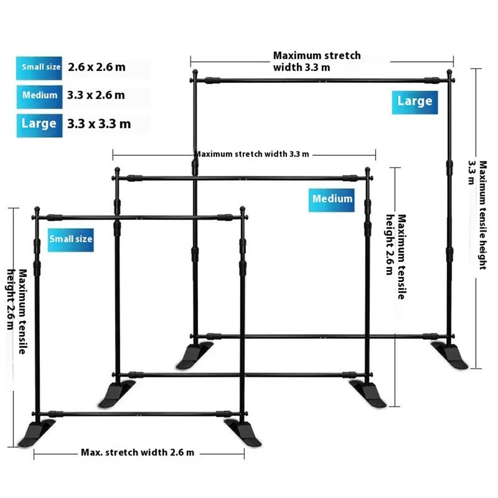 Portable Backdrop Stand 2.6 x 3.3m Display Frame Poster Stand Advertising Board Exhibition Panel - 6