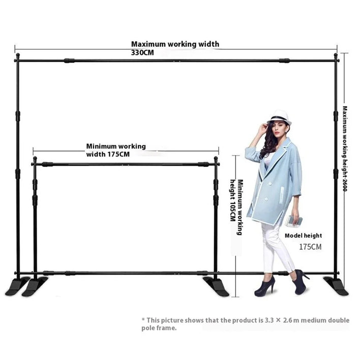Portable Backdrop Stand 3.3 x 3.3m Display Frame Poster Stand Advertising Board Exhibition Panel - 4