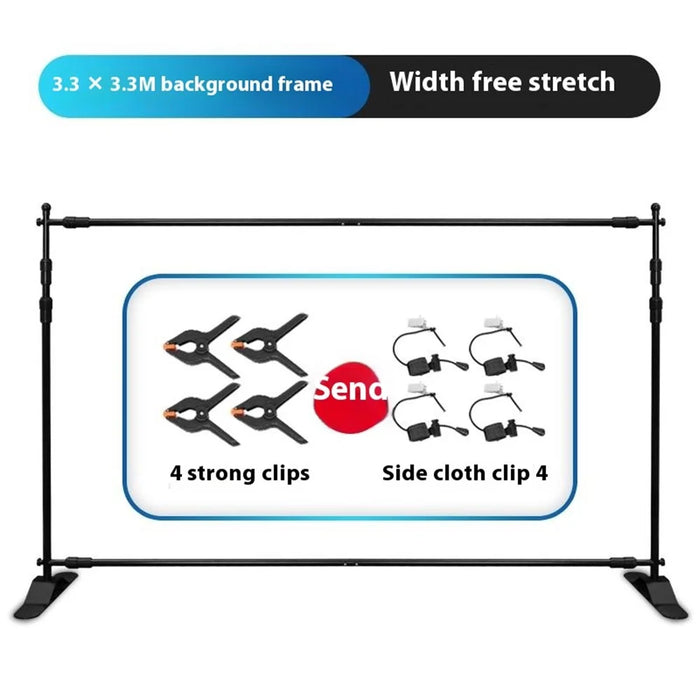 Portable Backdrop Stand 3.3 x 3.3m Display Frame Poster Stand Advertising Board Exhibition Panel - 5
