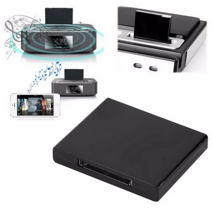 IP02 30 Pin Wireless Bluetooth-compatible Audio Receiver for Iphone / Ipad Music Adapter Docking Station - Black - 4
