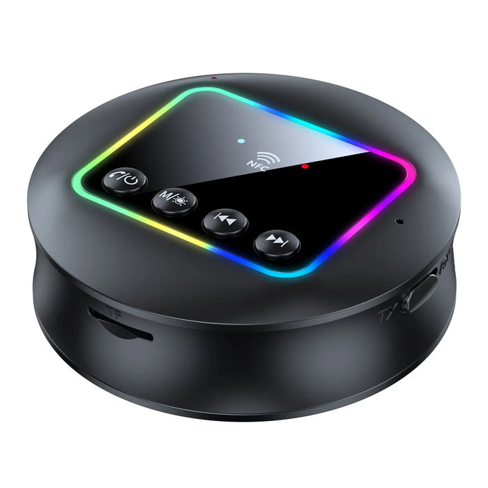 NFC BT 5.4 Wireless Audio Adapter 2 in 1 Receiver / Transmitter with RGB Ambient Light Support AUX / RCA / TF Card - 1