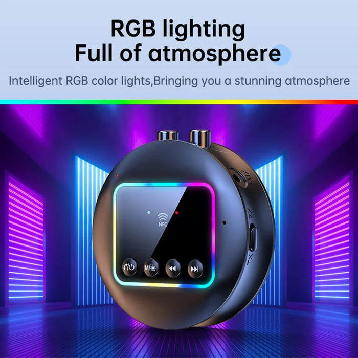 NFC BT 5.4 Wireless Audio Adapter 2 in 1 Receiver / Transmitter with RGB Ambient Light Support AUX / RCA / TF Card - 5