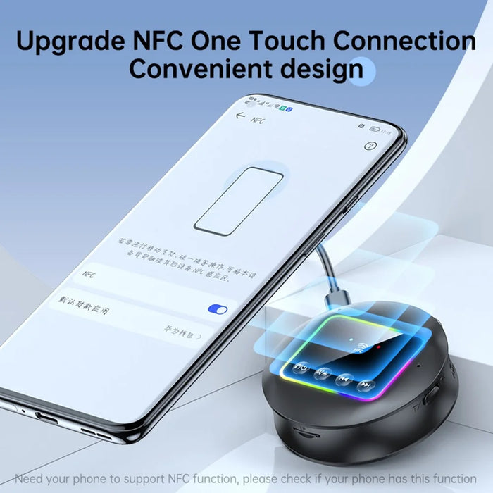 NFC BT 5.4 Wireless Audio Adapter 2 in 1 Receiver / Transmitter with RGB Ambient Light Support AUX / RCA / TF Card - 6