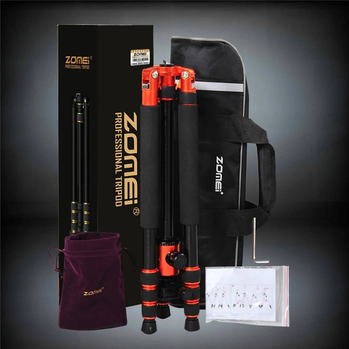 ZOMEI Z818 DSLR Camera Photography Tripod 4-Section Foldable Lightweight Alloy Stand - Gold - 5
