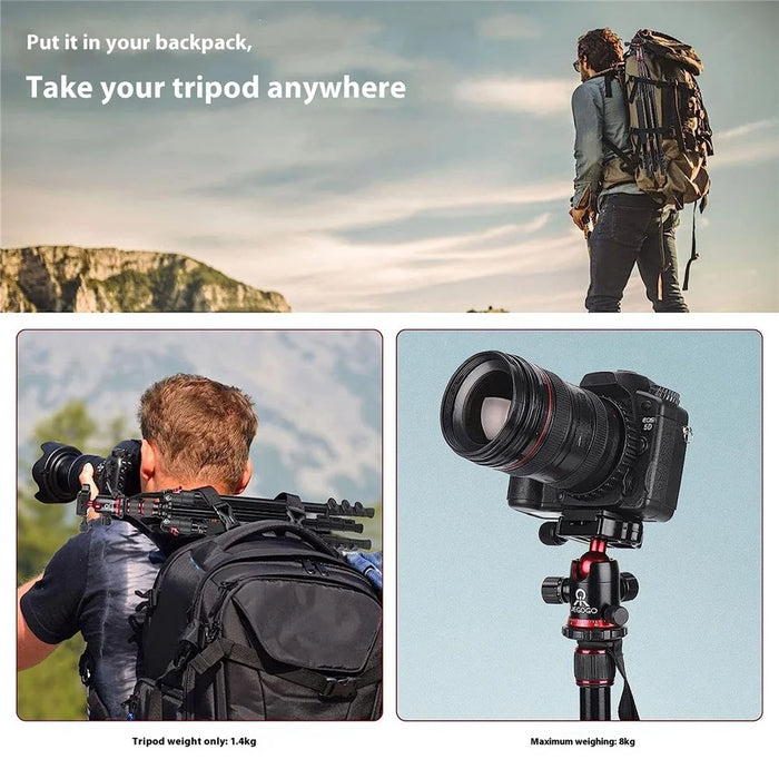 UEGOGO C11 Camera Tripod Photography Video Stand Smartphone Live Streaming Support Bracket - Black+Red - 2