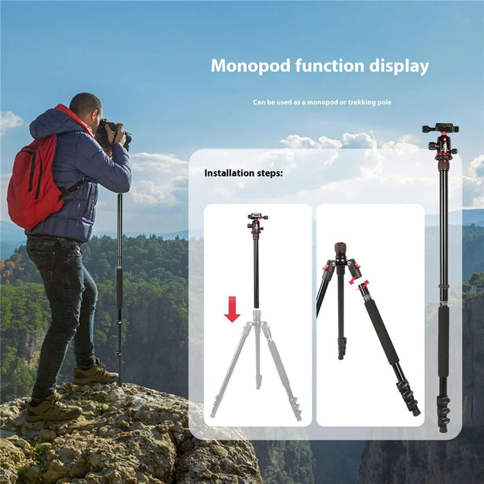 UEGOGO C11 Camera Tripod Photography Video Stand Smartphone Live Streaming Support Bracket - Black+Red - 5