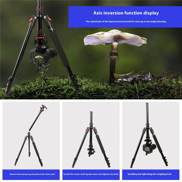 UEGOGO C11 Camera Tripod Photography Video Stand Smartphone Live Streaming Support Bracket - Black+Red - 6