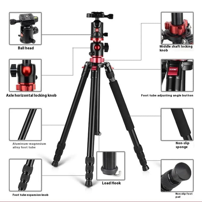 ZOMEI M8 Camera Tripod Magnesium Aluminum Alloy 4 Section DSLR Photography Support Stand - 3