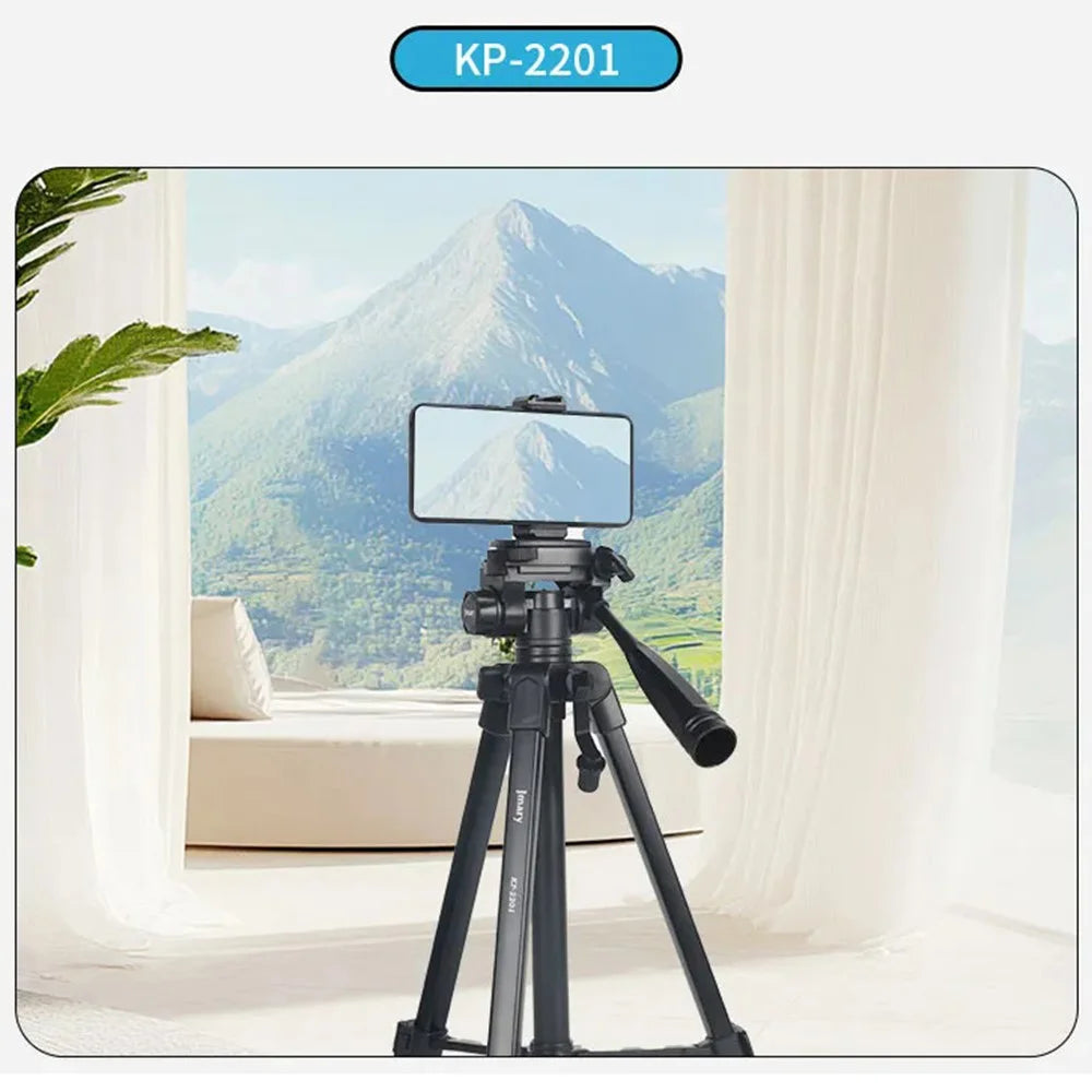 JMARY KP-2201 Smartphone / Camera Live Photography Tripod Portable 1.7m Adjustable Stand with Phone Clip - 2