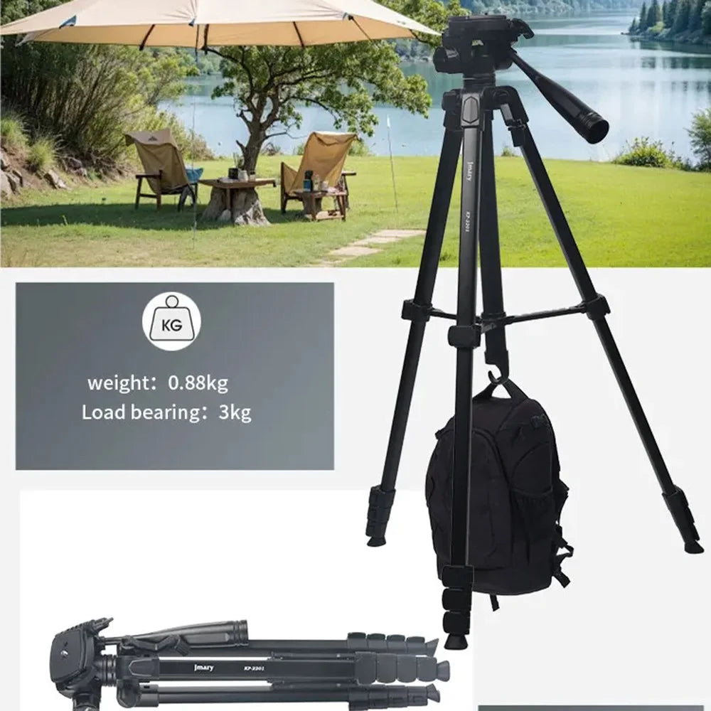 JMARY KP-2201 Smartphone / Camera Live Photography Tripod Portable 1.7m Adjustable Stand with Phone Clip - 3