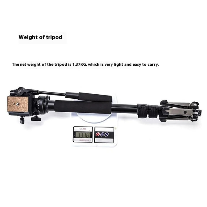 YUNTENG VCT-588 Extendable DSLR Camera Camcorder Hydraulic Fluid Gimbal Monopod with Support Foot - 6