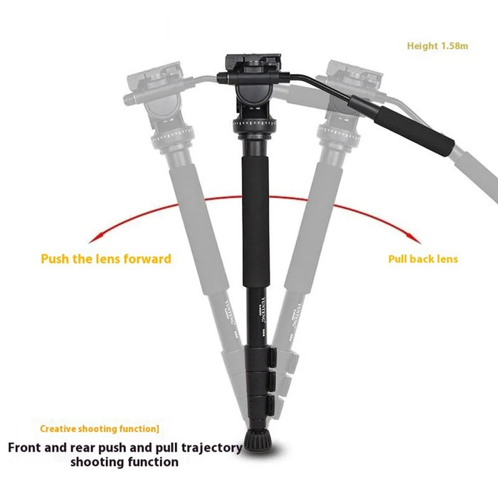 Yunteng VCT-558 For Canon Nikon Sony Camera DV DSLR Video Recorder Monopod Hydraulic Fluid Gimbal Stand - 3