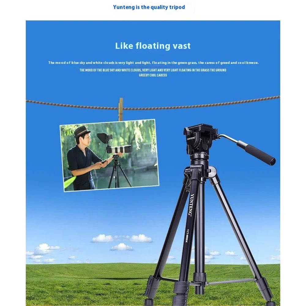 YUNTENG VCT-998RM Aluminum Tripod Camera DSLR Camcorder with Hydraulic Damping Pan Head - 5