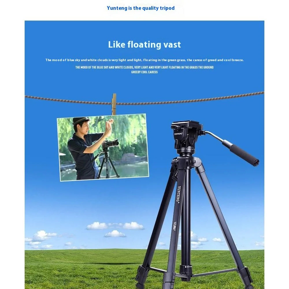 YUNTENG VCT-860AV Camera Tripod Professional Hydraulic Damping Fluid Head Stand - 5