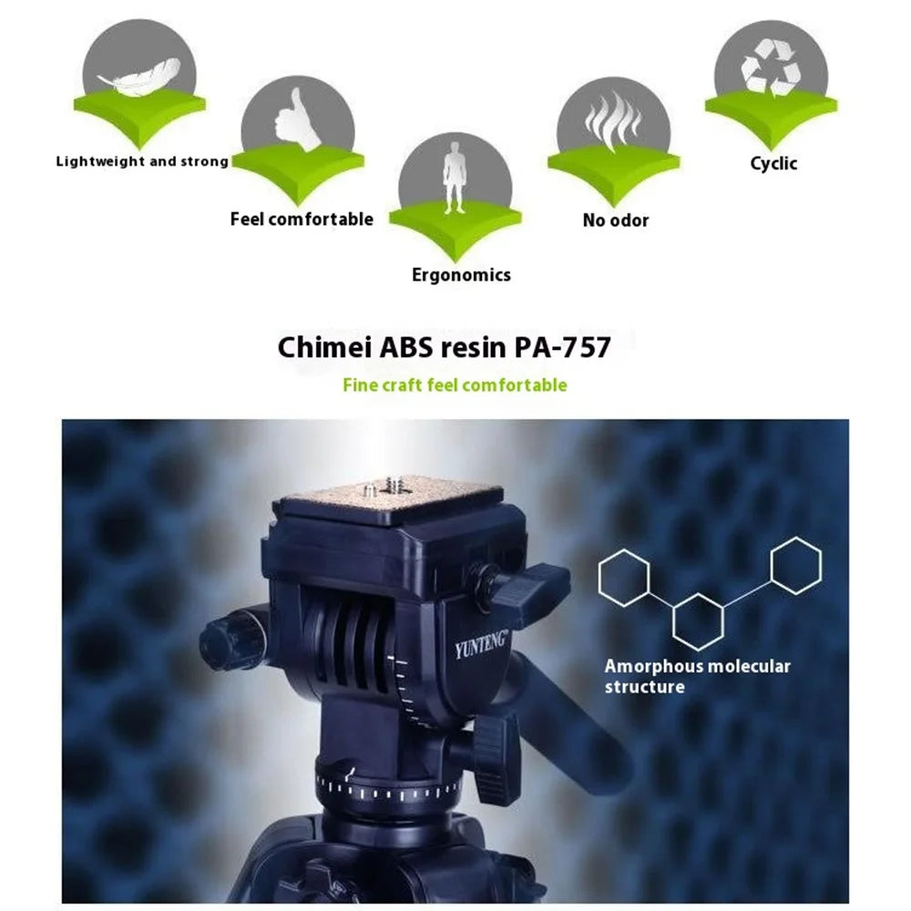 YUNTENG VCT-860AV Camera Tripod Professional Hydraulic Damping Fluid Head Stand - 6