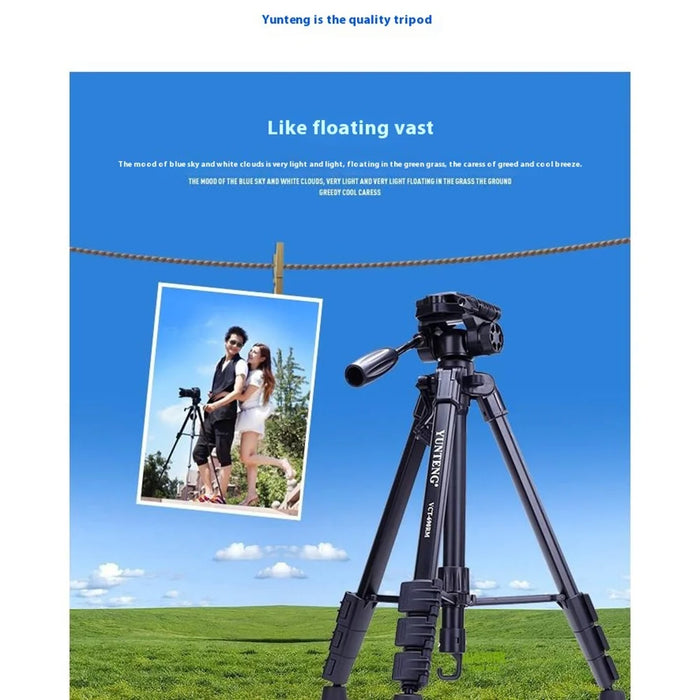YUNTENG VCT-690RM Cameras Smartphones Tripod Portable 3-Way Pan Head Photographing Stand - 4