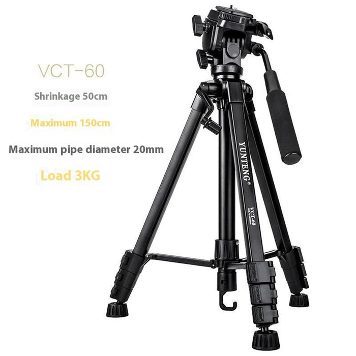 YUNTENG VCT-60 Self Portrait Live Streaming Retractable Tripod Stand for Smartphones / DSLR / Mirrorless Cameras - 2